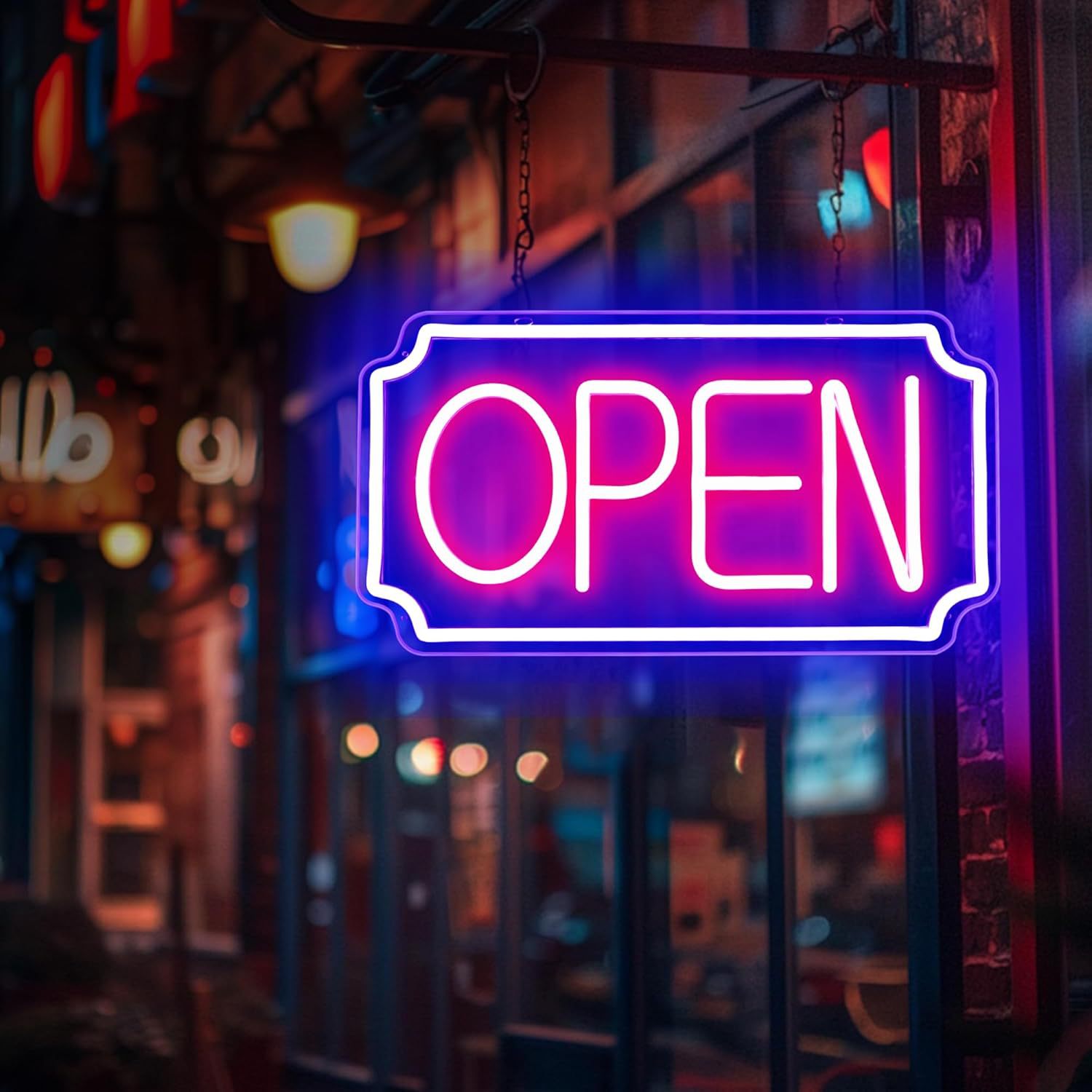 外贸跨境电商亚马逊爆款LED霓虹灯亚克力open商业广告LED标识灯牌详情6