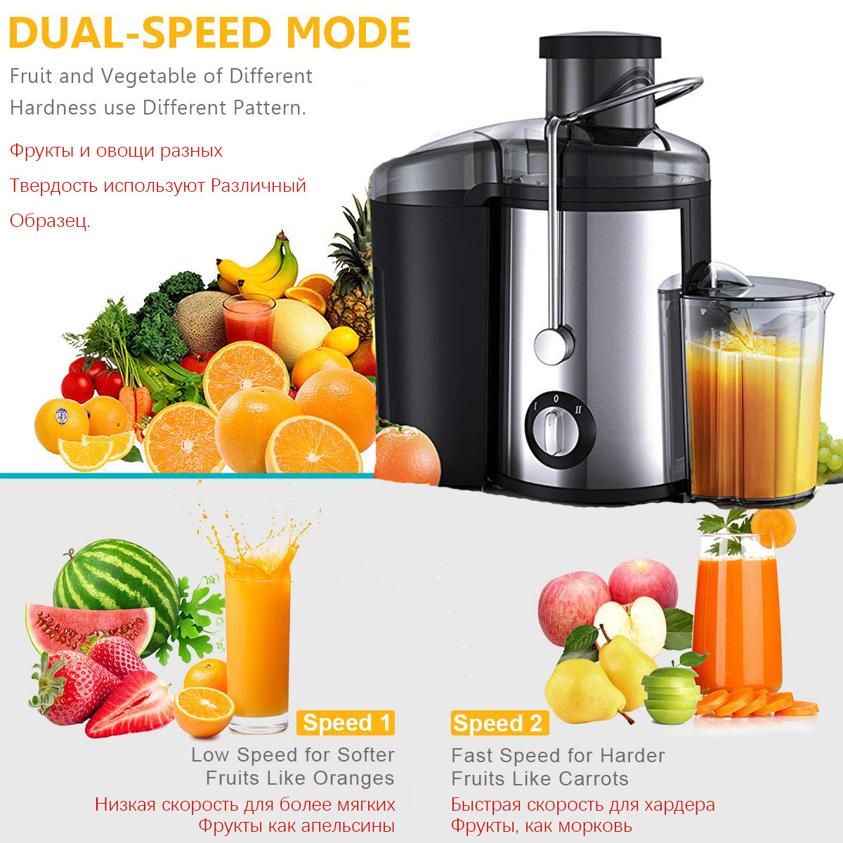 Large-diameter household automatic pulp and juice separation juicer, original juicer, fresh-squeezed orange juice without filtration, fruit machine, cross-border e-commerce pic 7