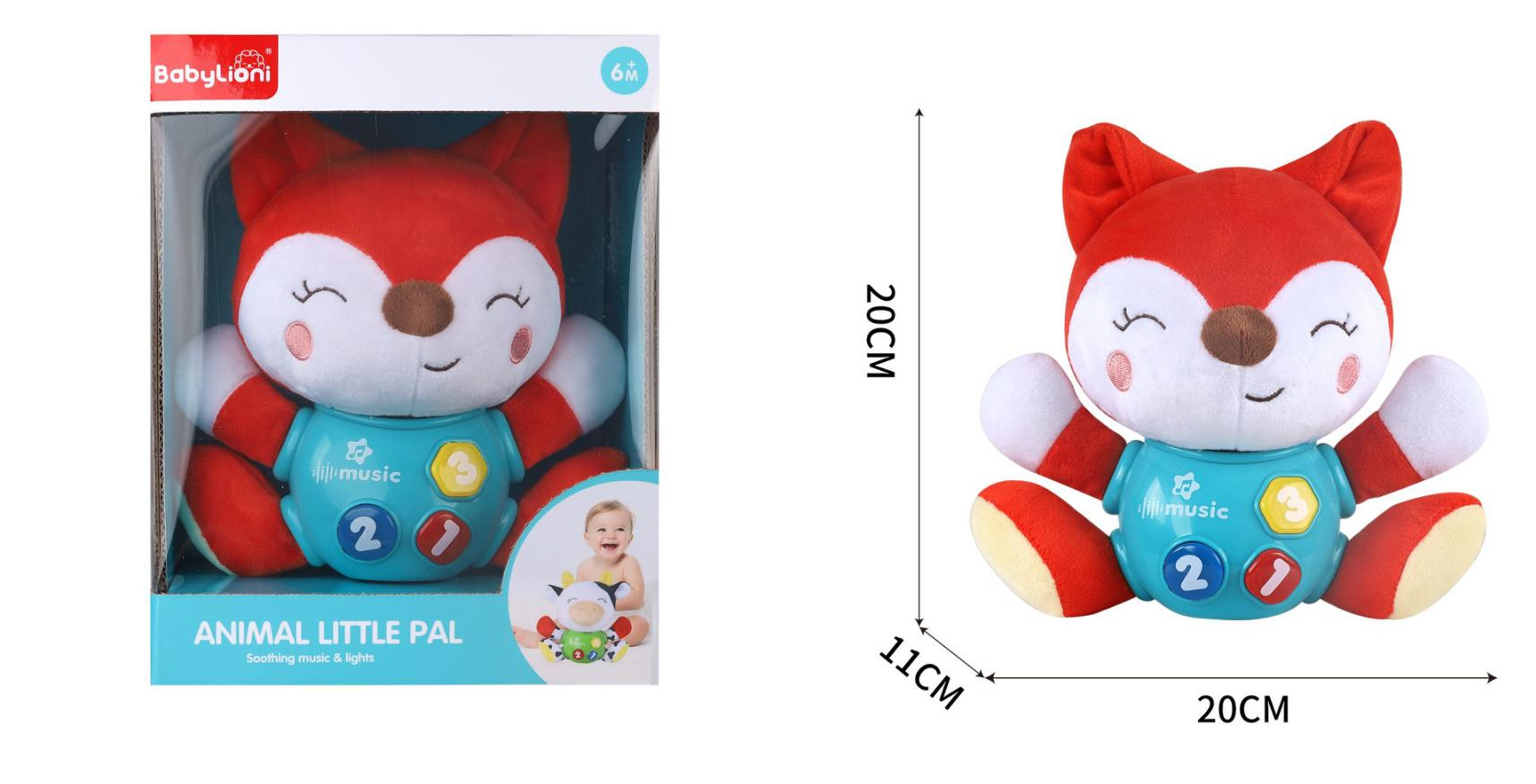 Cross-border infant and toddler audio-visual shaking music soothing doll educational early education plush fabric doll gift mascot pic 14