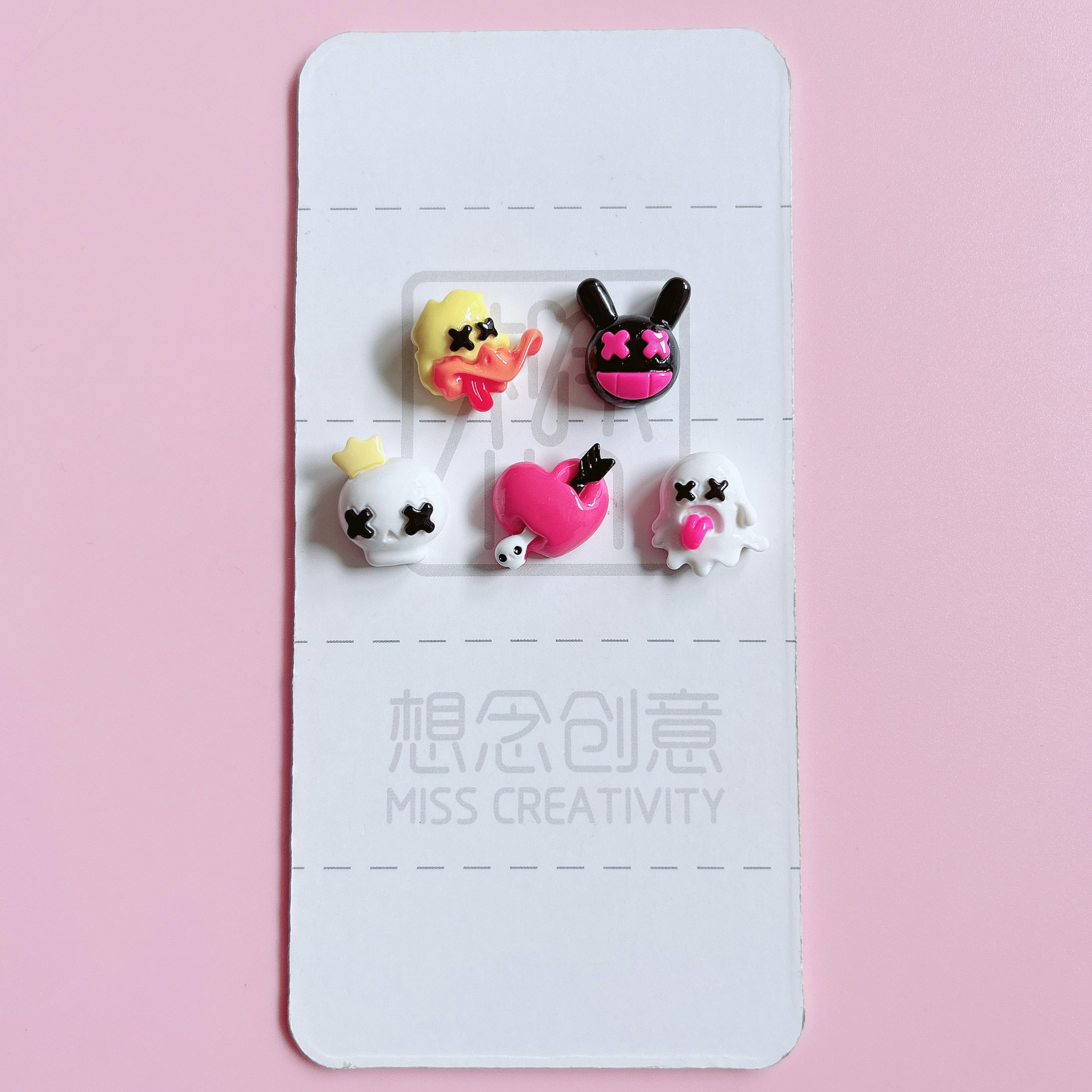 XN Sweet and Cool Creative Skull Party diy Resin Jewelry Accessories Handmade Hair Clip Pendant Jewelry Material stickers pic 9