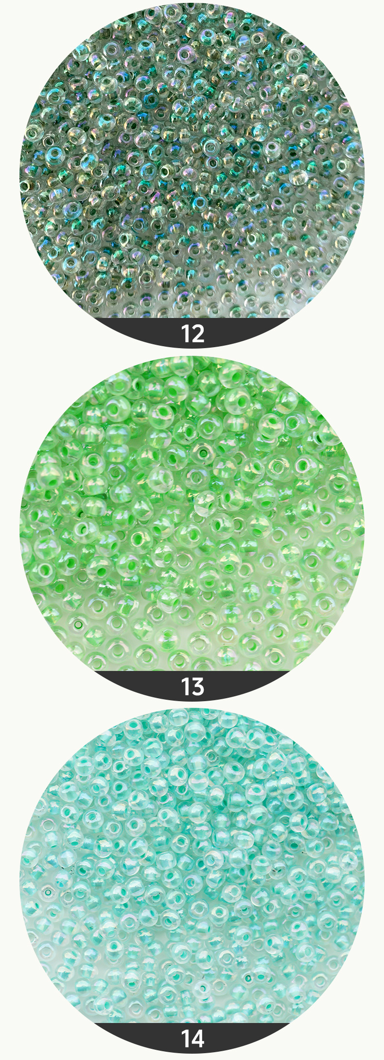 FGB千色玻璃米珠3mm染心幻彩圆珠diy饰品配件串珠手链散珠混珠详情7