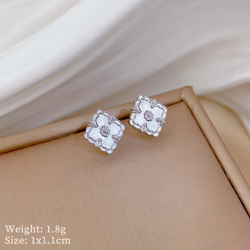 【通体钛钢】贝母幸运草极简风耳钉冷淡男女耳环个性气质宴会耳饰详情49