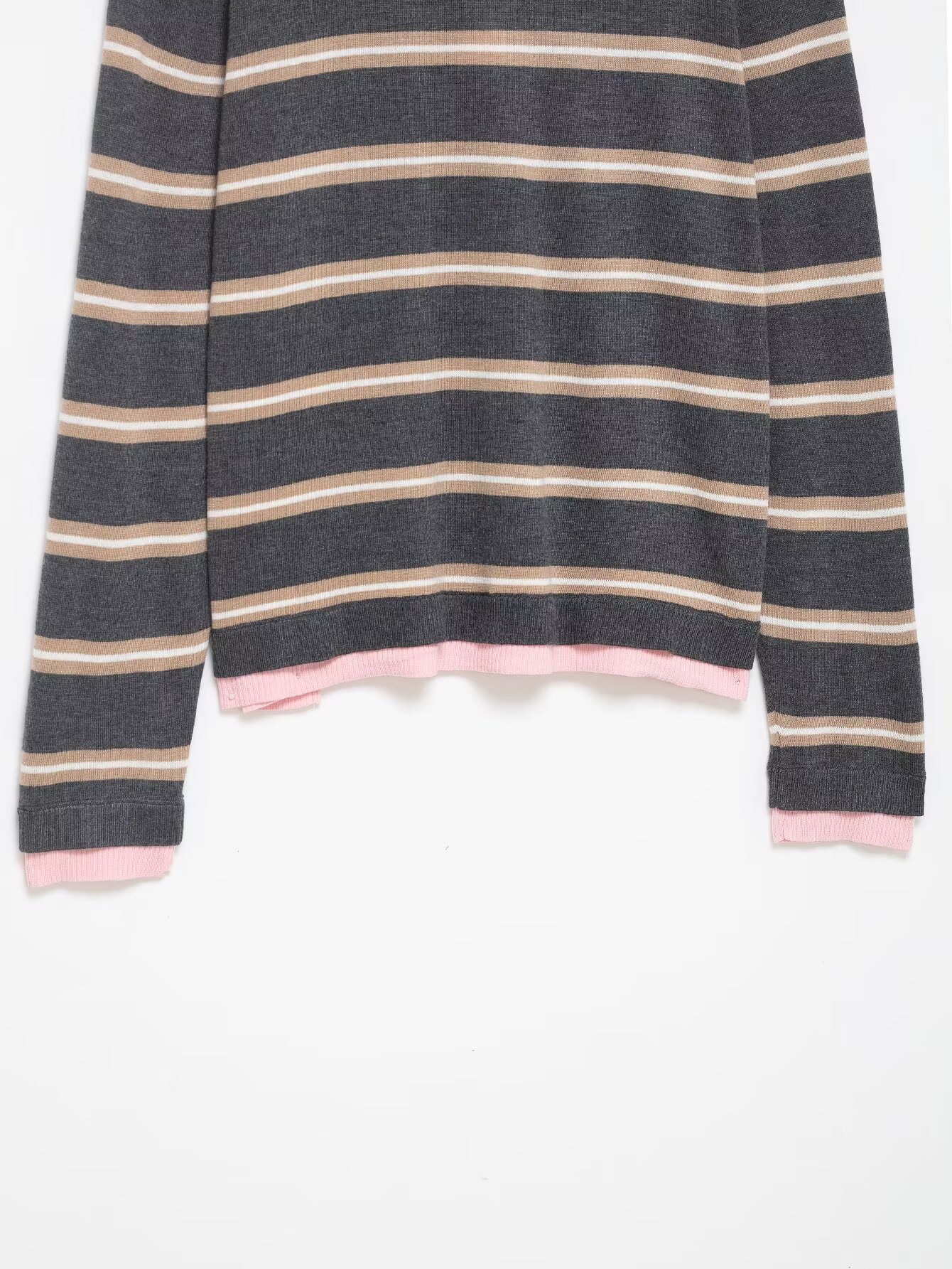 ZARW自制通勤简约拼接条纹POLO领针织衫百搭欧美风春秋款新品女装详情12