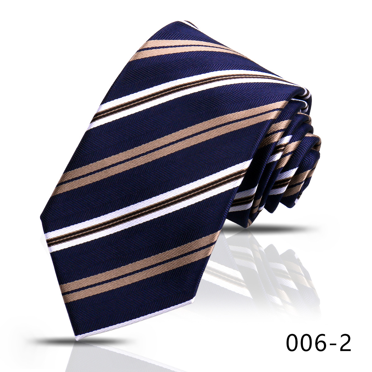 男士商务职业条纹领带8CM高级感蓝色藏青手打衬衣搭配嵊州现货详情19