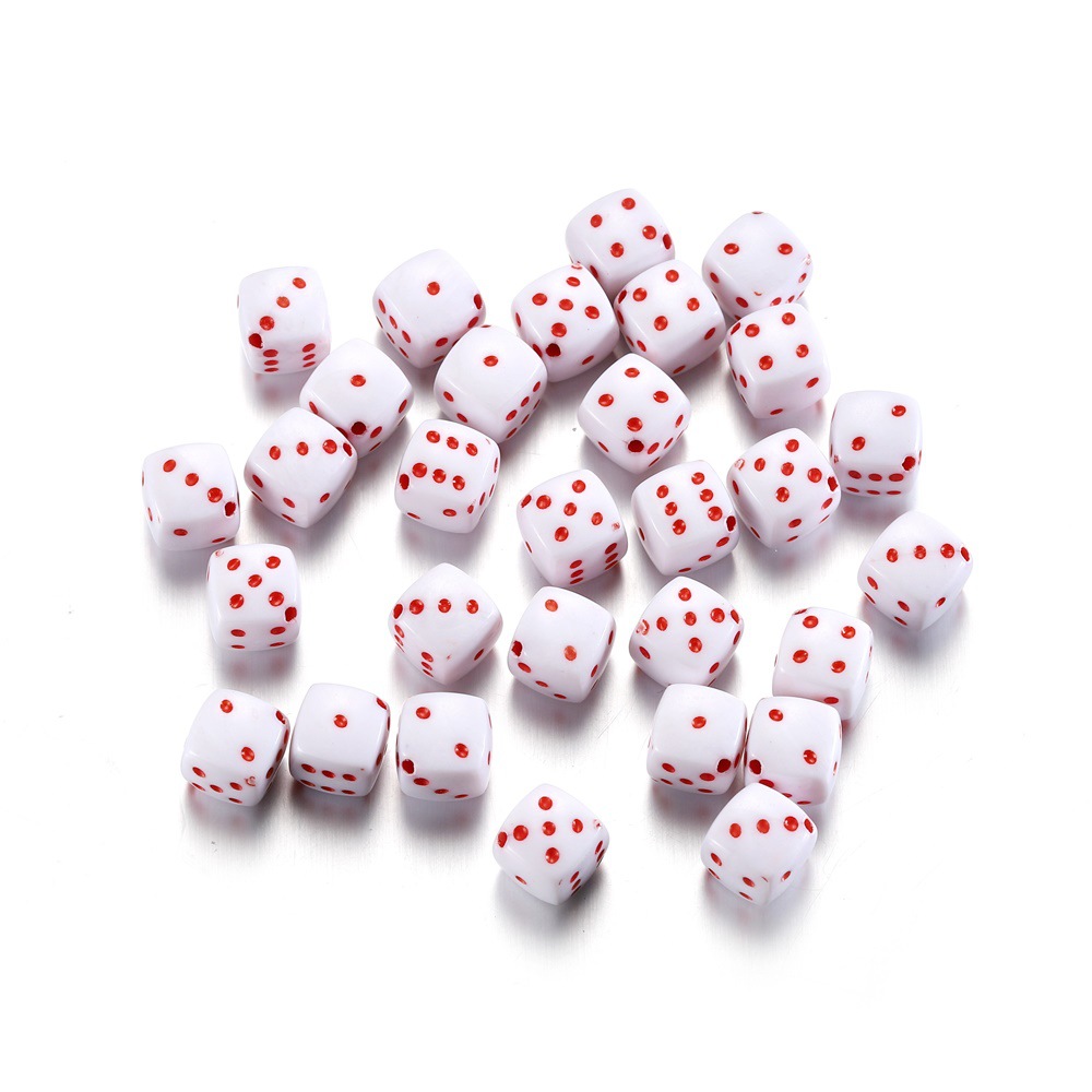 diy饰品配件手工穿绳珠亚克力骰子珠子透明彩色珠子黑白珠批发详情9