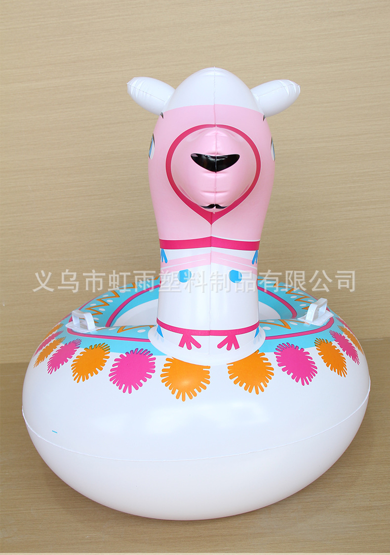 羊驼艇水上充气儿童游泳圈带翅膀防侧翻婴儿坐圈批发运动户外游泳用品详情3