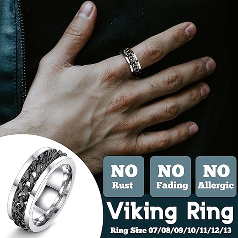 Wholesale of best-selling titanium steel chain rings, rotating ring sets and stainless steel jewelry for cross-border e-commerce in Europe and America pic 3