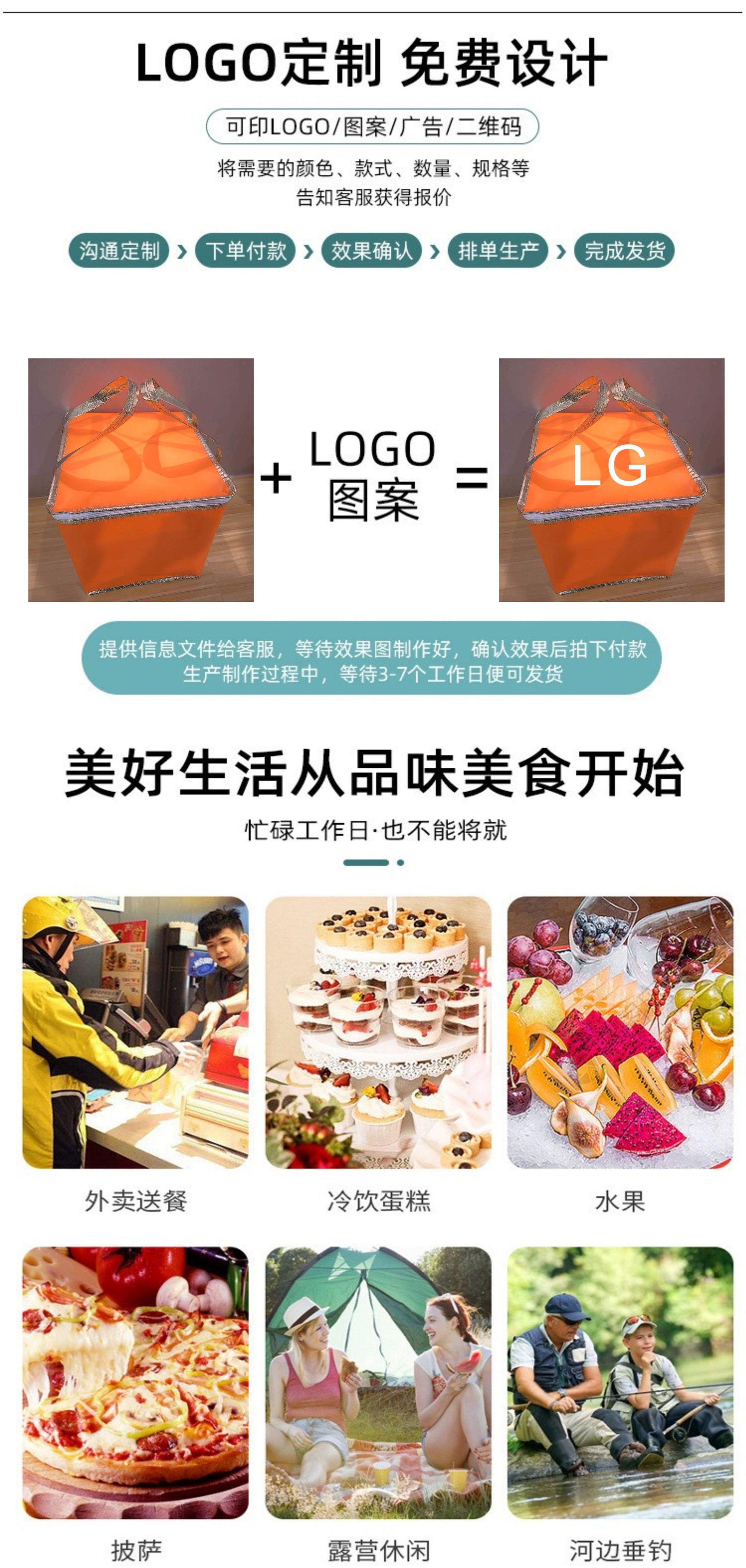 Wholesale of in-stock aluminum foil insulated bags, takeout barbecue packaging bags, hand-held insulated bags, cake, milk tea and catering packaging bags pic 4
