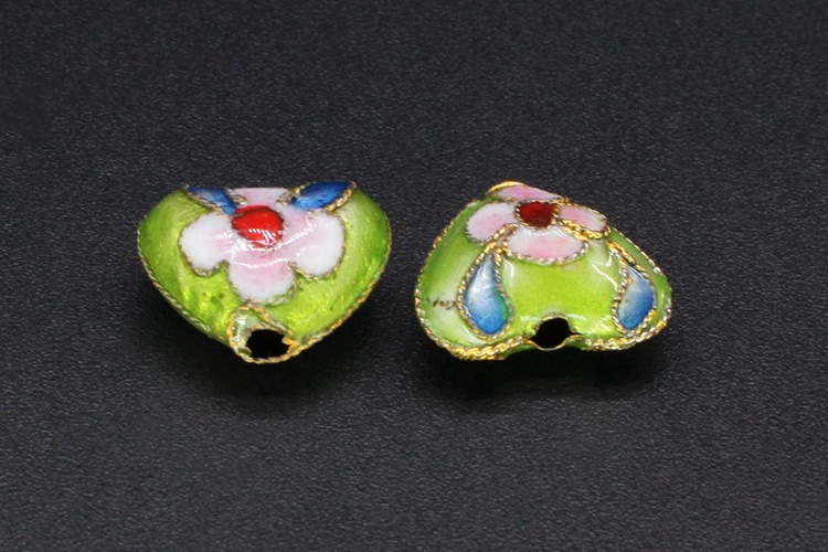 Traditional high-temperature cloisonne enamel filigree silver blue DIY jewelry accessory beads Cloisonne 13# chicken heart pic 14