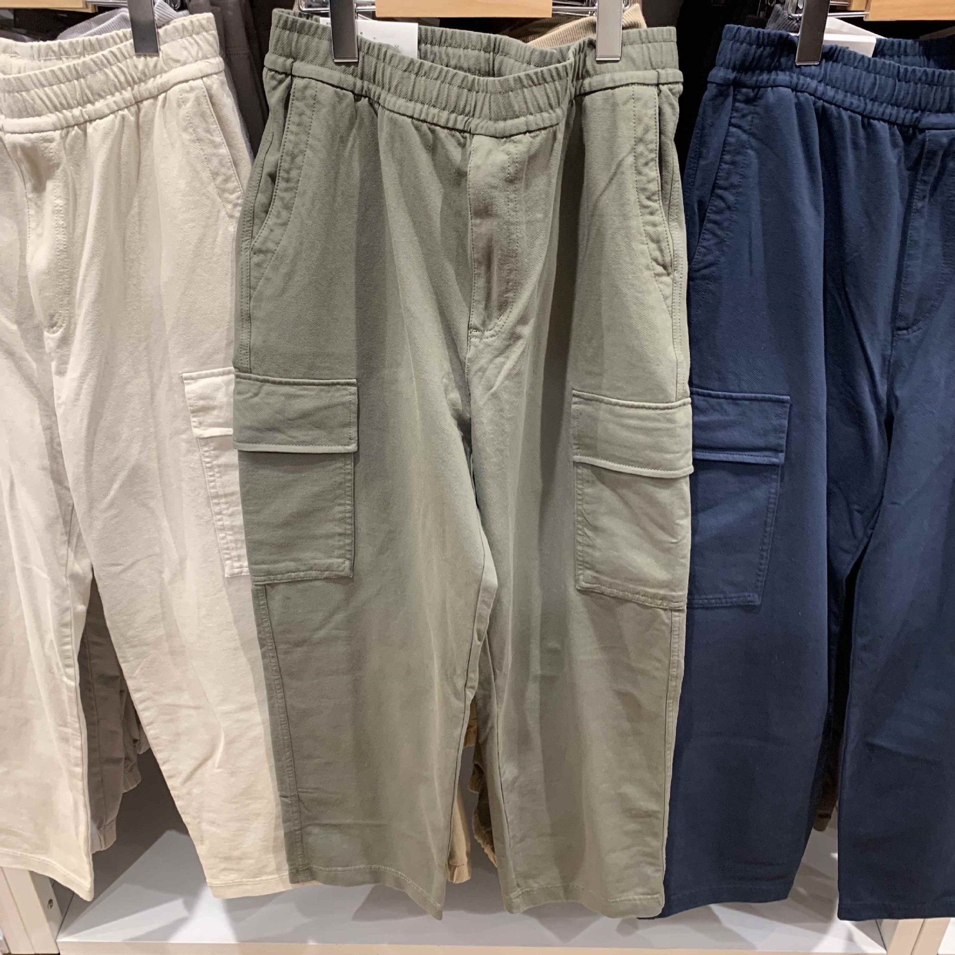 日单日系春季男女休闲工装裤宽松直筒长裤松紧腰百搭Y474100详情8