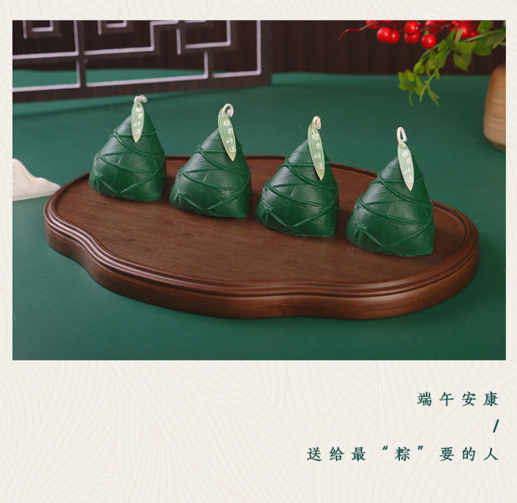 端午节粽子造型香薰蜡烛批发创意伴手礼手工节日礼物香氛蠟燭摆件详情6