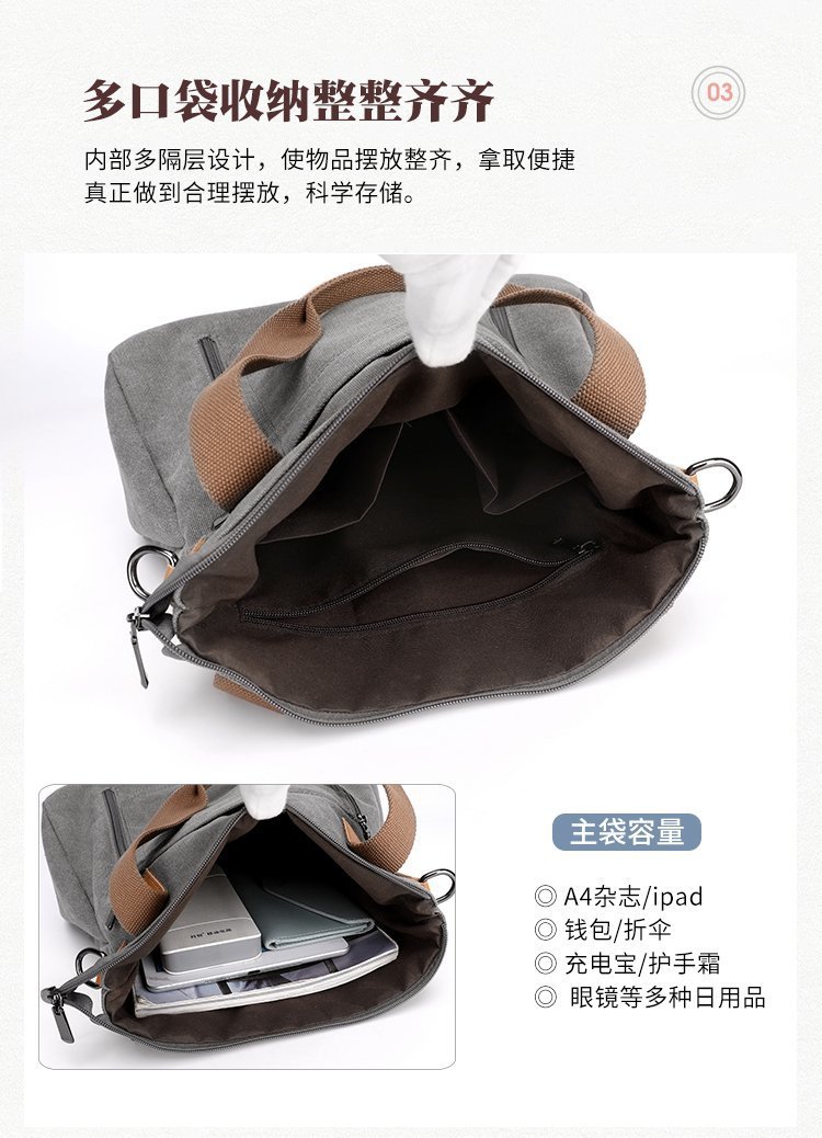 大容量帆布包简约潮搭女包新款韩版手提休闲包都市丽人单肩斜挎包详情9