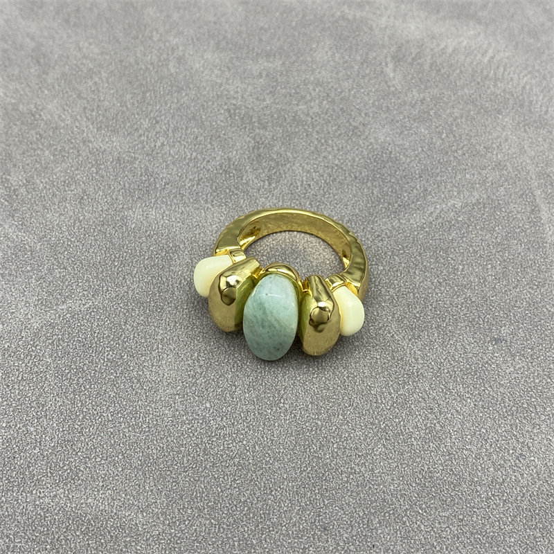 sasa同款法国小众设计天然天河石戒指时尚个性夸张轻奢复古指环女详情10