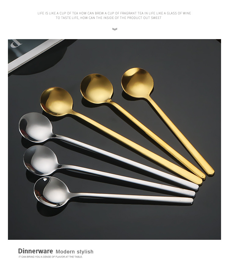 Stainless steel spoons with creative high appearance level, coffee spoons as souvenirs, golden small round spoons, gift spoons, dessert spoons, small round spoons pic 10