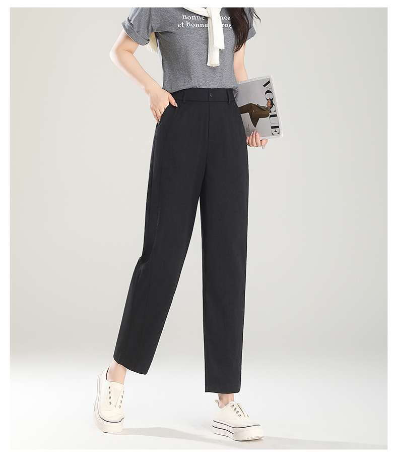 Nine-point Halon pants for women, slimming and slim, drawstring cigarette tube pants for women, new summer 2025, thin style pic 20