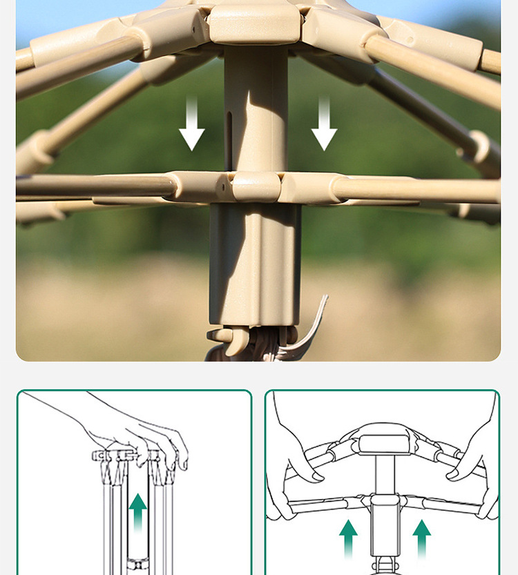 Black rubber tent and canopy two-in-one outdoor camping folding portable camping rainproof overnight, fully automatic for 3-4 people pic 5