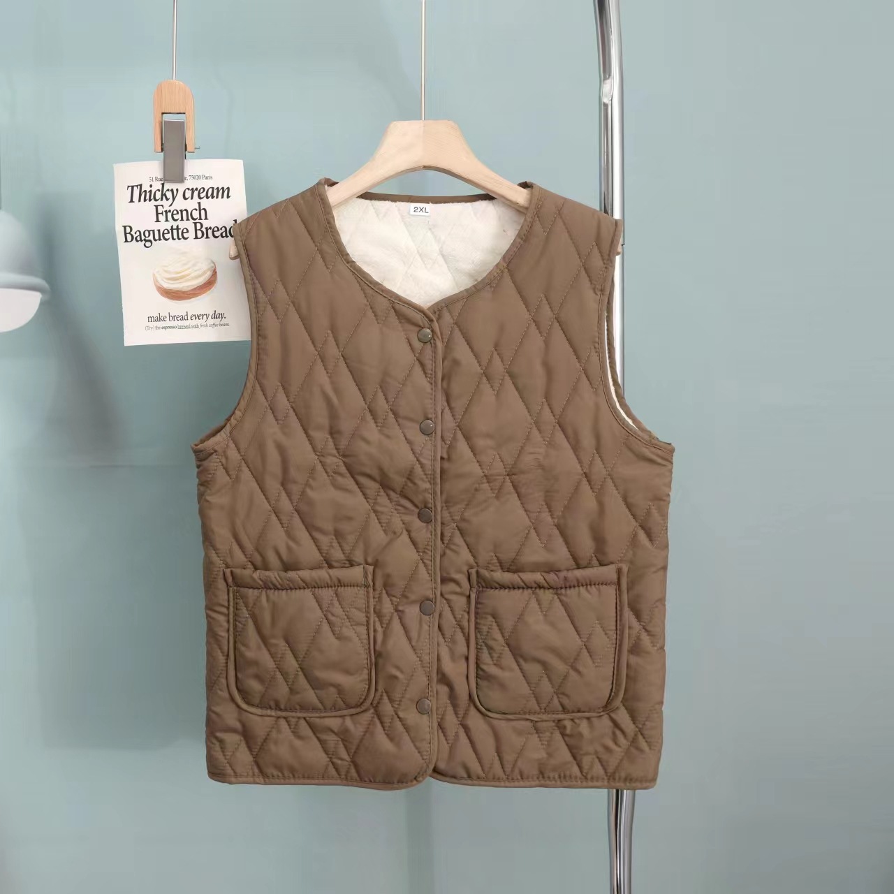 Invierno nuevo estilo mujer más de terciopelo desgaste exterior chaleco calor diseño espesado cómodo interior de felpa sin mangas clip de caballo anti-running material de algodón otra clasificación aplicable pic 4