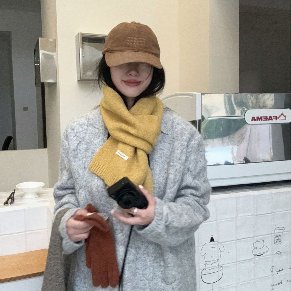 Solid-color wool blend scarf for women, autumn and winter, knitted woolen, warm, Korean-style, versatile, fashionable, fresh and sweet neck pic 19