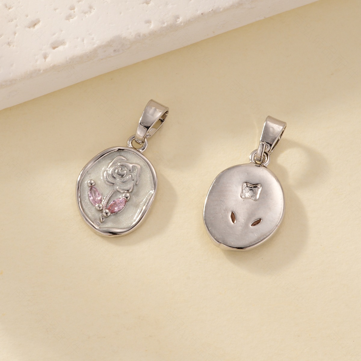 Oil-dripping rose pendant necklace clasp, copper-plated with real gold, high color retention and high-end feel, DIY jewelry necklace clasp pic 10