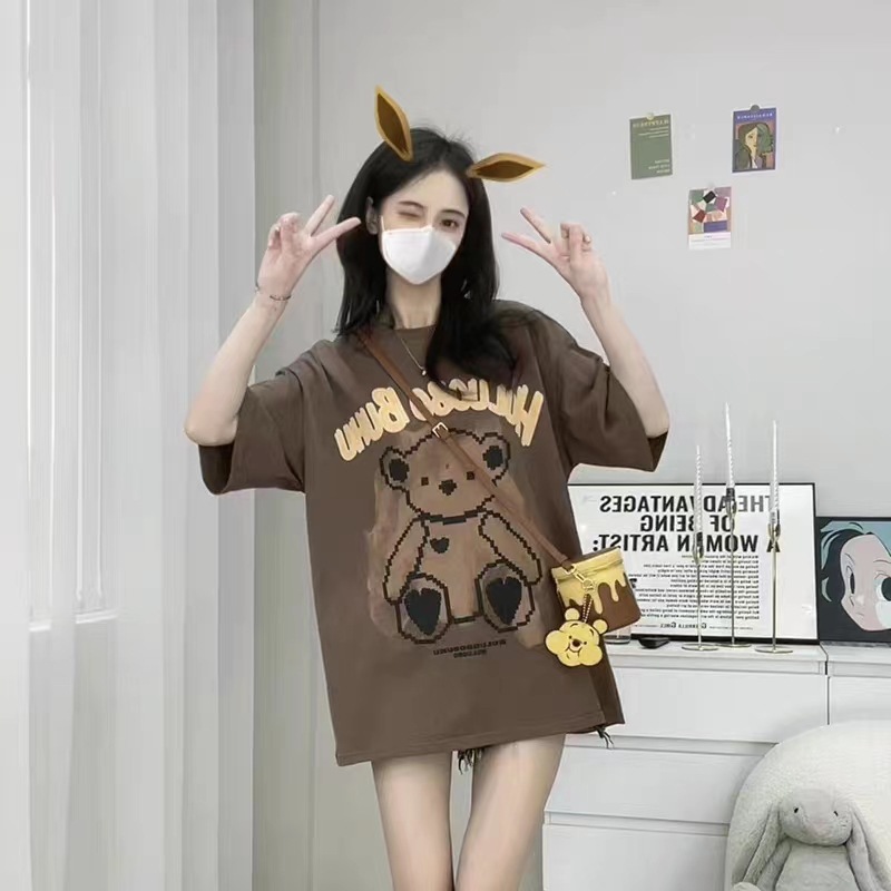 卡通纯棉短袖t恤女2024夏装新款韩版宽松美式复古显瘦半袖上衣潮详情21