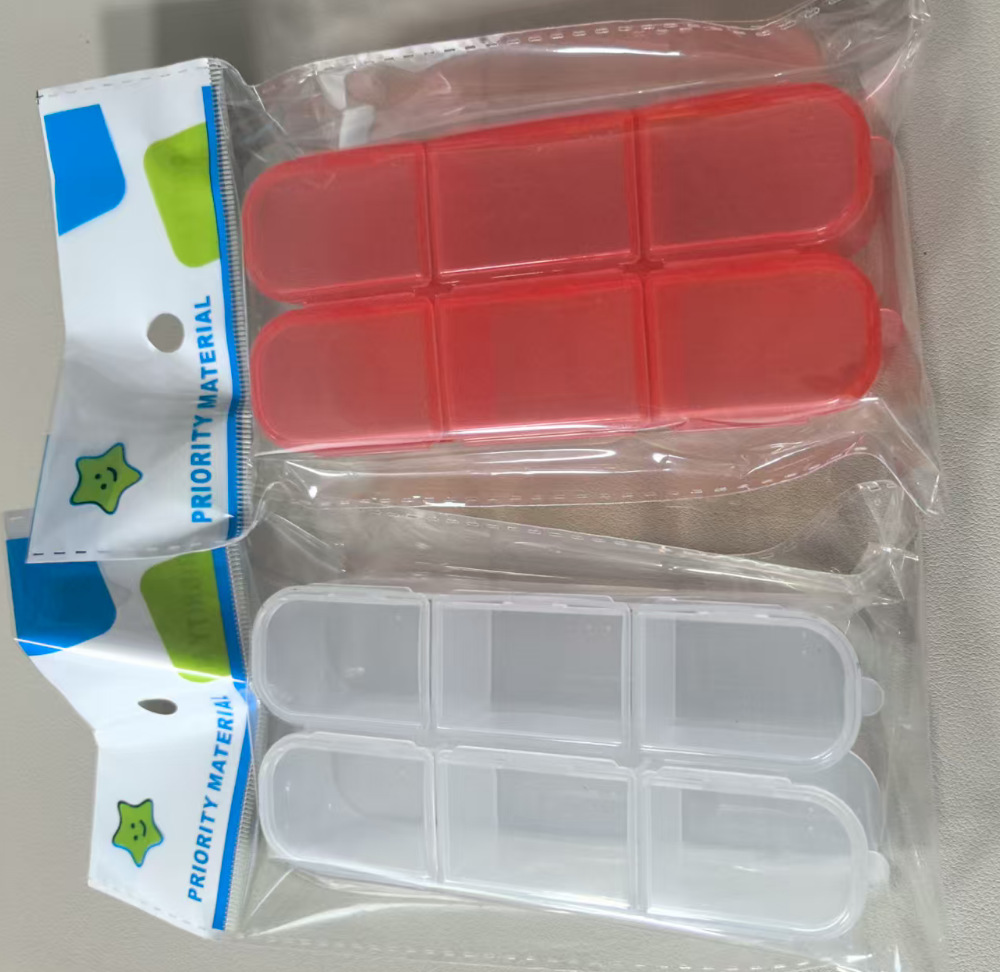 Portable transparent medicine storage box with high appearance level, mini one-week seven-day travel compartments, plastic medicine box, OPP bag pic 10