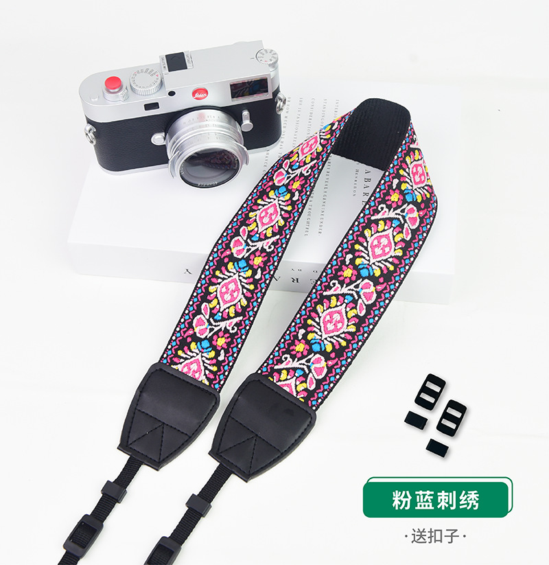 刺绣编织民族风复古文艺单反微单相机肩带摄影减压带通用单反背带详情16