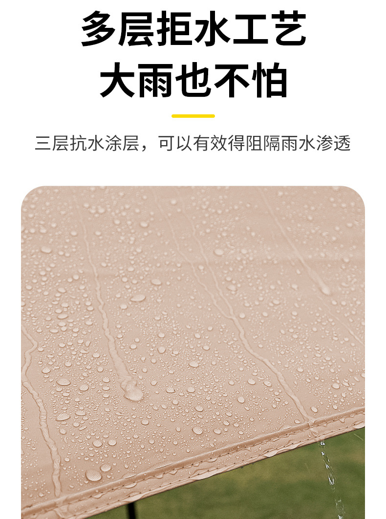 新款钛冷黑胶天幕加厚户外露营帐篷遮阳棚防水防雨凉棚防风遮阳布详情9