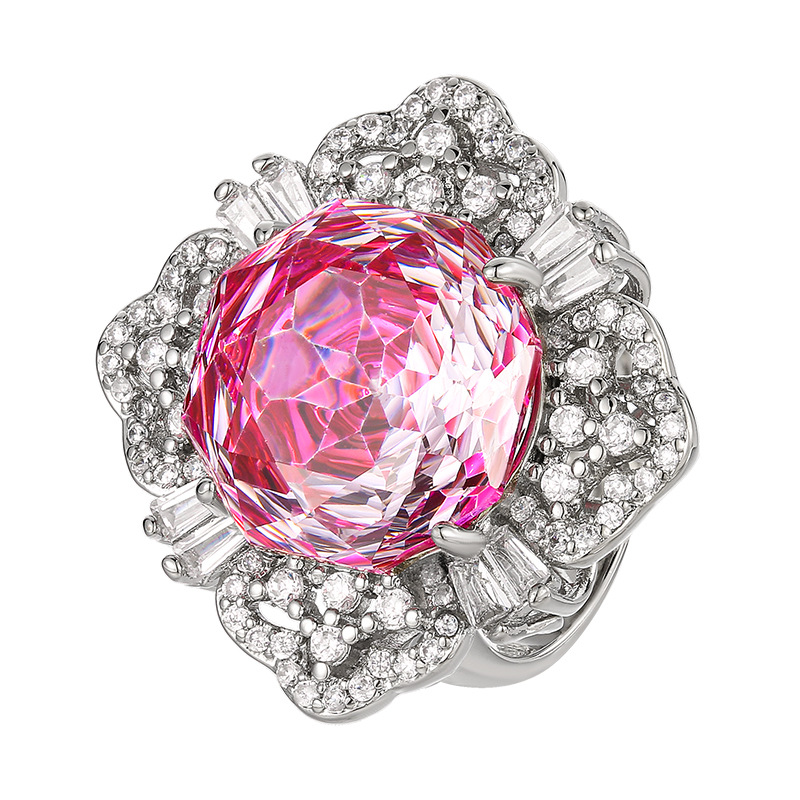 2025新款庄生生珠宝铜底镀金仿真千禧火龙果色气质套装主石16-10m详情10