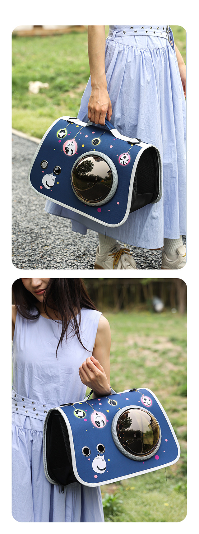 宠物便携太空舱外带猫包手提可折叠单肩包外出背包卡通猫咪狗包包详情18
