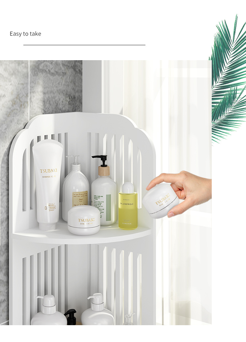 Bathroom storage rack, floor-standing multi-layer rotating triangular washbasin cabinet, toilet and washroom storage rack without drilling pic 6