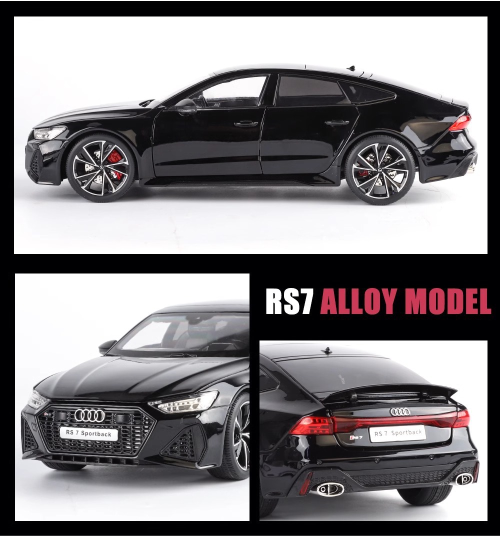 Official authorized 1:18 Audi RS7 alloy sound and light Rebound car six-door model Toy car model, boy gift car model pic 4