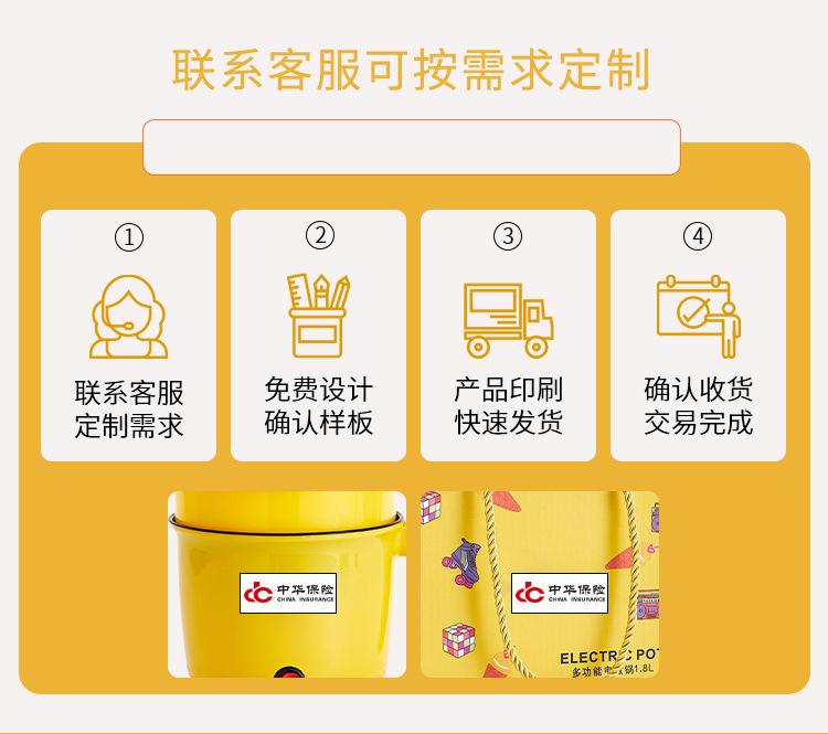 小黄鸭电煮锅多功能电热锅迷你家用学生宿舍电火锅泡面锅开业礼品详情10