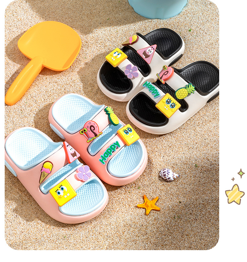 海绵宝宝童鞋儿童拖鞋男童女童浴室鞋子居家2025夏季新款卡通凉拖详情16