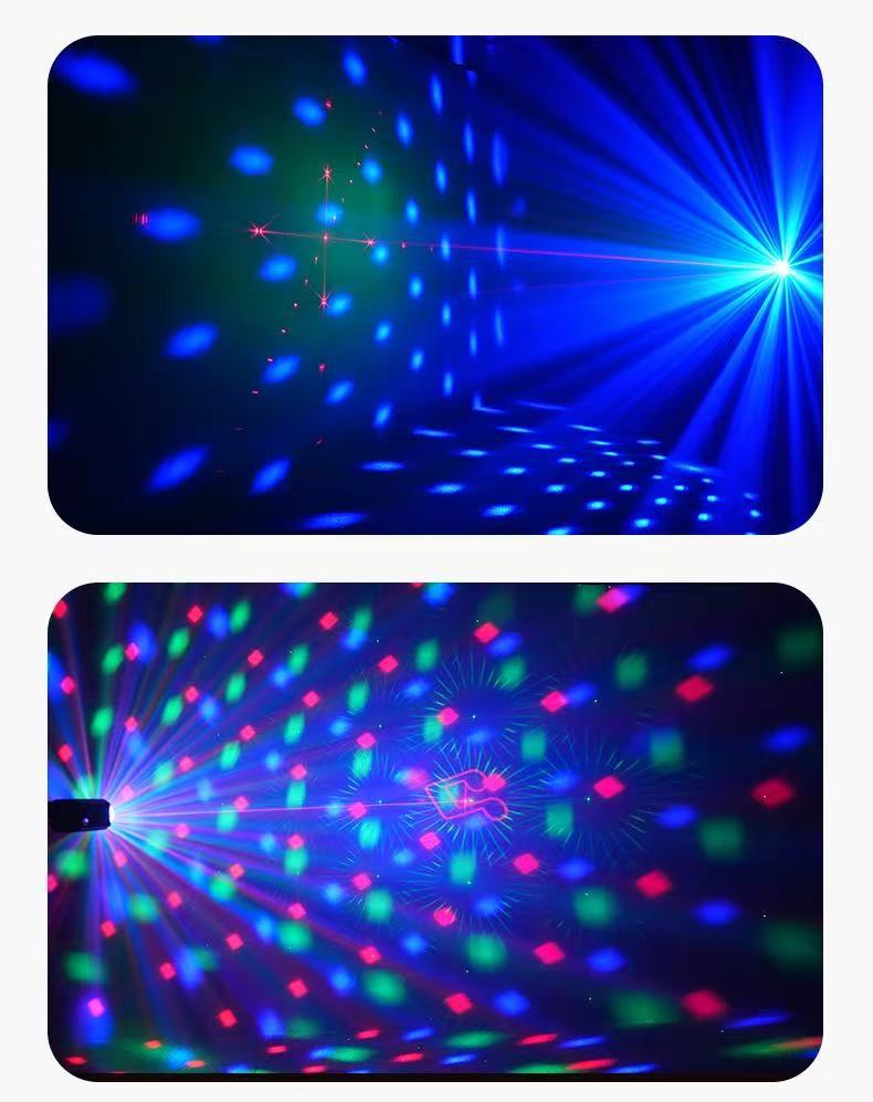 Laser Magic Ball four-in-one seven-color rotating small magic ball light moving with sound stage light strip remote control LED projection light pic 10