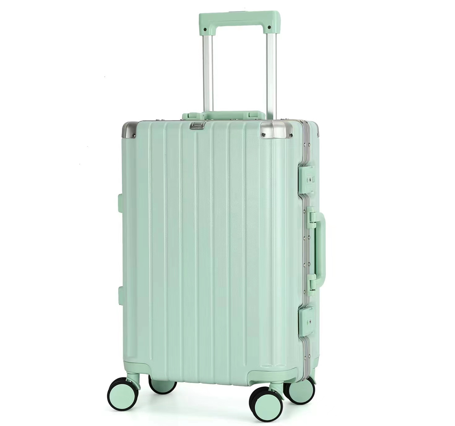 高颜值旅行箱万向轮拉杠箱男女通用行李箱多功能铝框密码箱大容量详情2