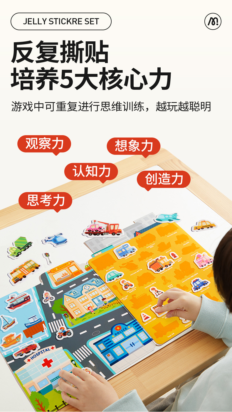 mideer弥鹿儿童果冻贴纸书diy安静书益智玩具贴画集中力训练玩具详情3