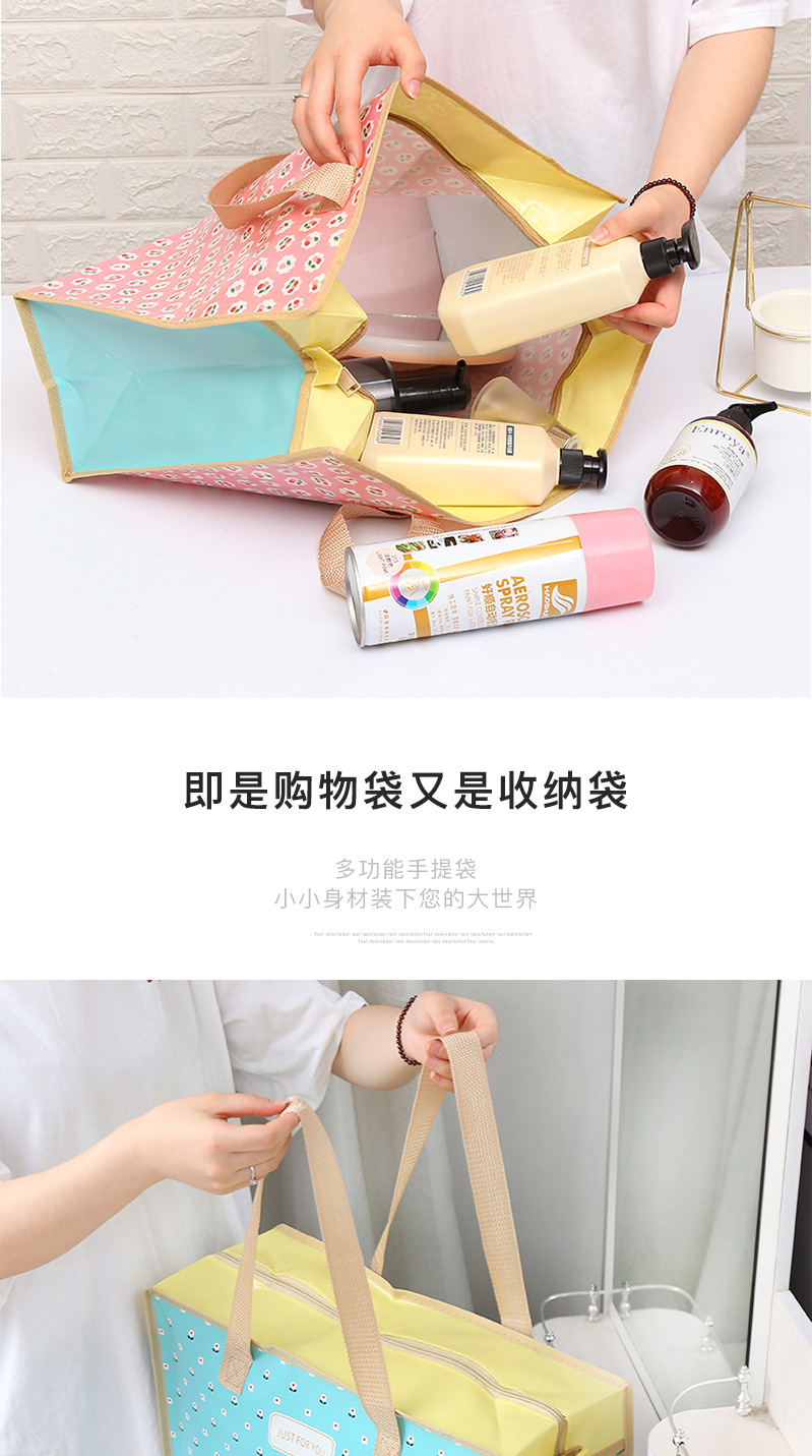 源头工厂批发手提购物袋无纺布袋收纳袋旅行行李袋衣物打包袋大容量防水承重旅游出行携带方便详情8