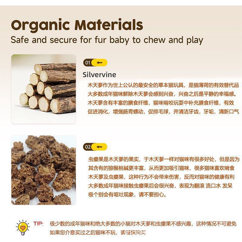 木天蓼磨牙棒猫咪玩具虫瘿果拉菲草成幼猫自嗨啃咬磨牙洁齿去牙垢详情1