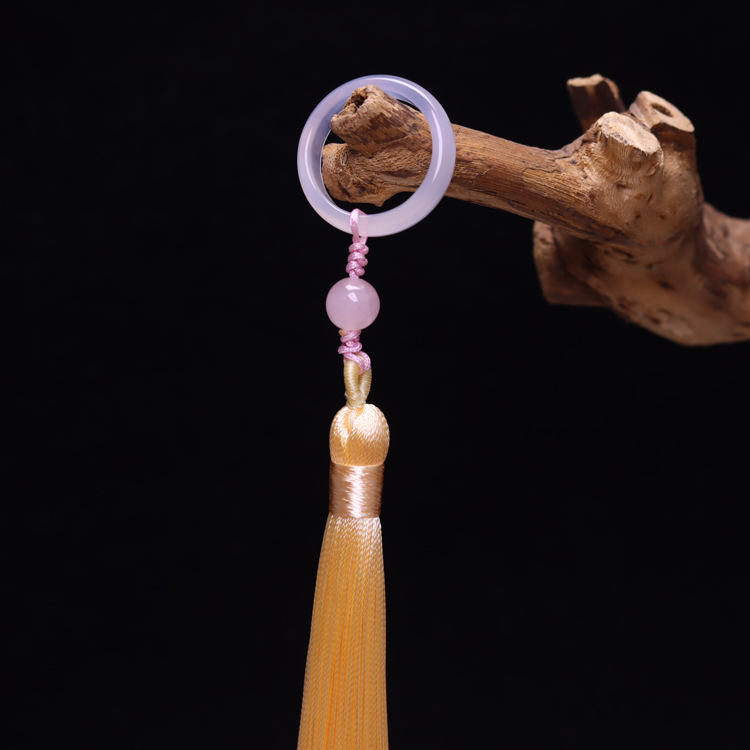 White, yellow and green Bodhi running ring pendant with tassel prayer beads pendant accessory, hand-held pendant with tassel hand-held prayer beads pendant pic 19