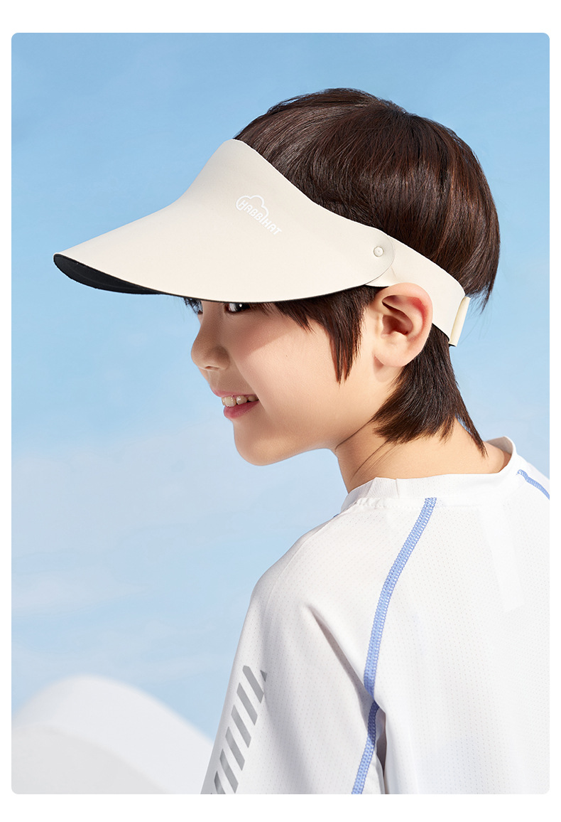 夏季儿童无痕空顶帽防晒帽男女童一体防紫外线遮阳帽运动太阳帽详情16