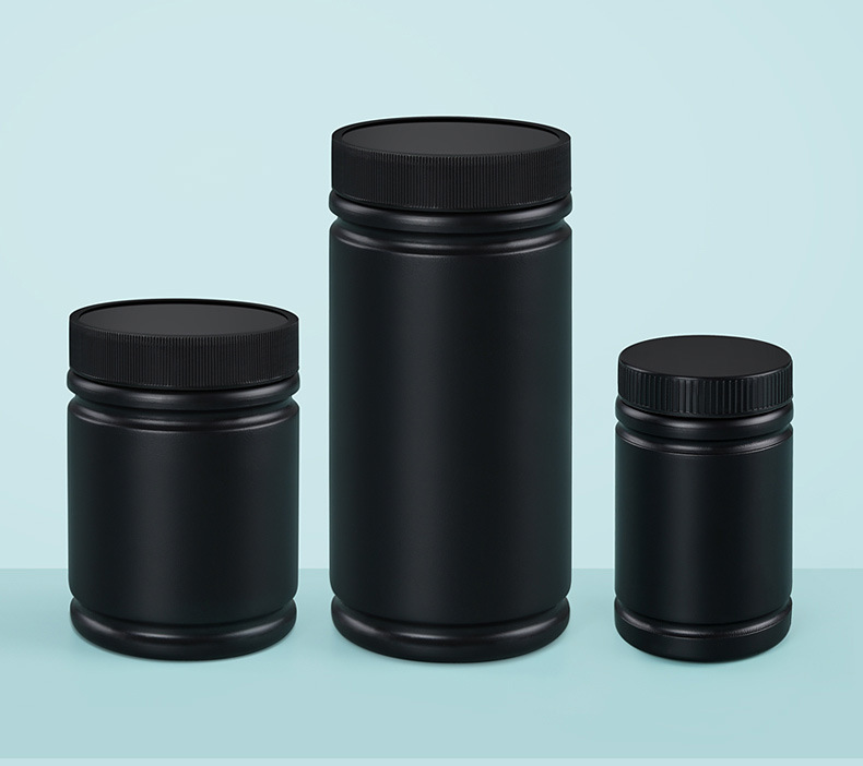 Thickened black plastic bottle 500/1000ML, bamboo joint large-mouth filling, sealed with cap to prevent leakage of solid and liquid empty bottles pic 9