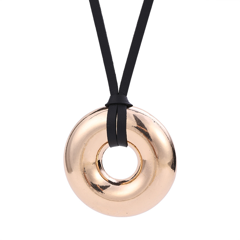 亚马逊新款热销欧美长项链圆形镂空简约韩版女士毛衣链复古饰品女详情8