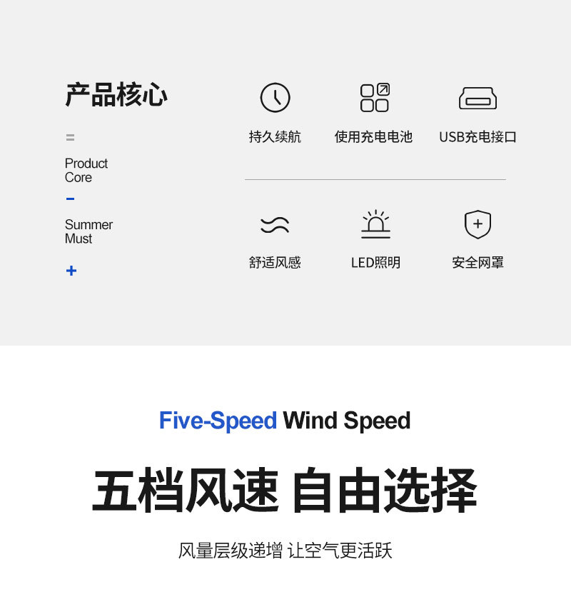 Camping fan manufacturer wholesale, 5-speed adjustable storage and charging, 360° flip, low noise, suitable for both outdoor and indoor office use pic 2