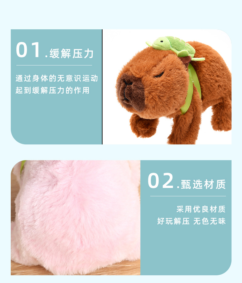 跨境仿真电动毛绒卡皮巴拉玩偶走路叫声电子宠物儿童玩具地摊货详情5