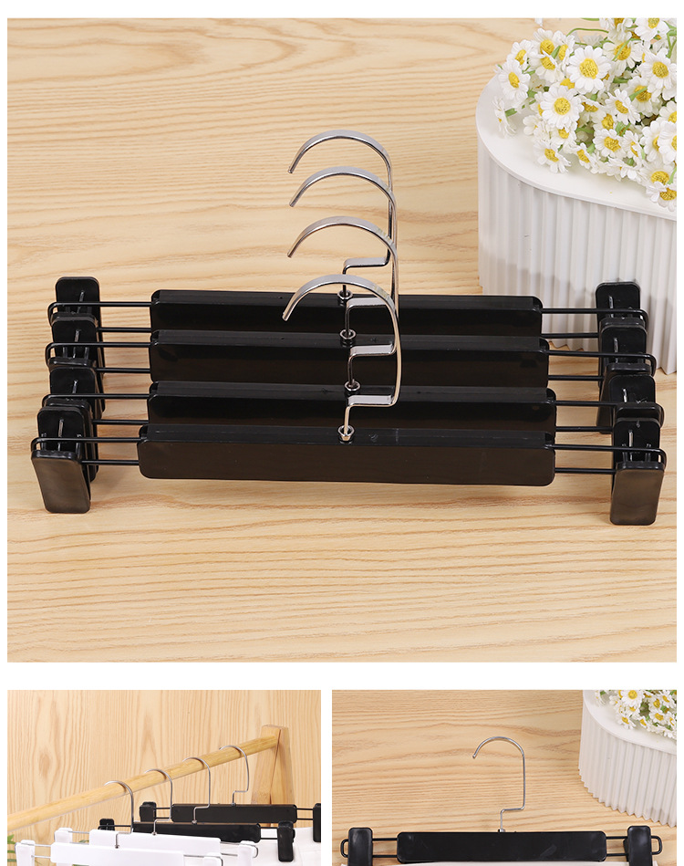 防滑可伸缩调节无痕家用衣架挂裤子裙子多功能强力带收纳裤架夹子详情8