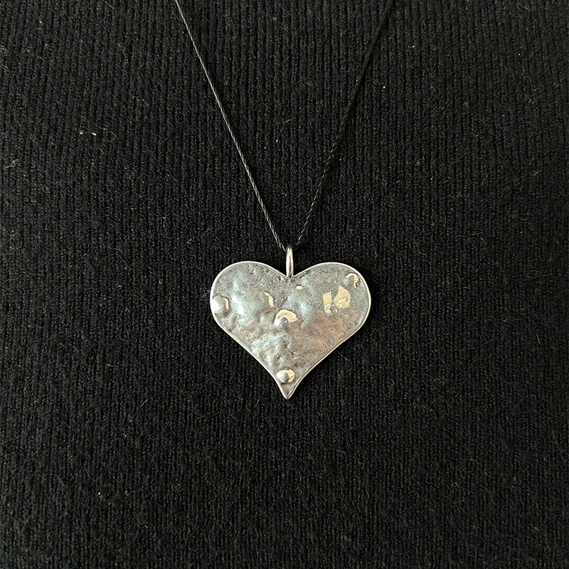 韩国小众设计感韩素希同款抽绳心形可调节长款项链女做旧爱心款式详情3