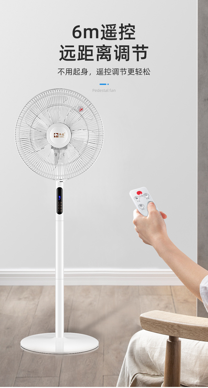 骆驼电风扇落地扇家用台扇轻音大风量台式摇头定时立式遥控省电扇详情11