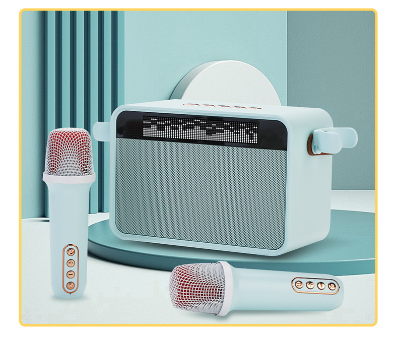新款Y-16歌词显示智能蓝牙音箱户话筒外家用双麦克风K歌音响一体详情16