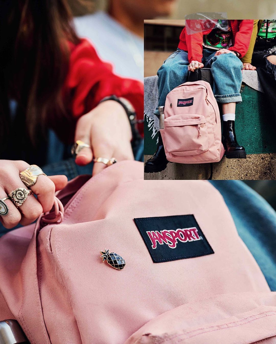 跨境外贸JANSPORT双肩包学生书包男女款背包蝶漾青漾雾霾蓝可代发详情31