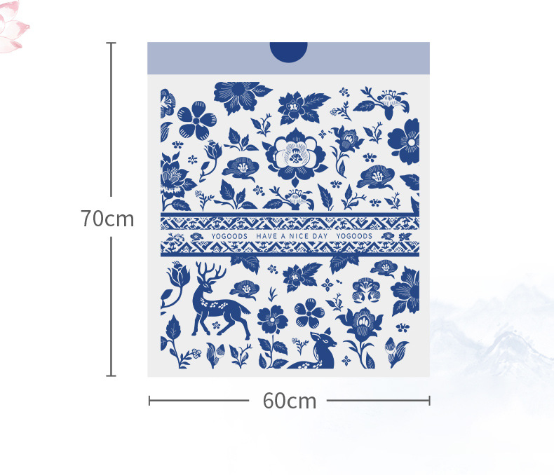 垃圾袋家用手提抽绳式厨房客厅免撕青花国风加大加厚塑料袋批发详情32